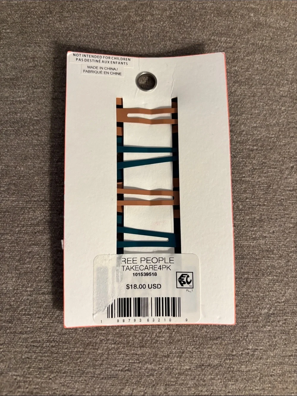 Free People Take Care Hair Clip Pack. NWT. Green combo